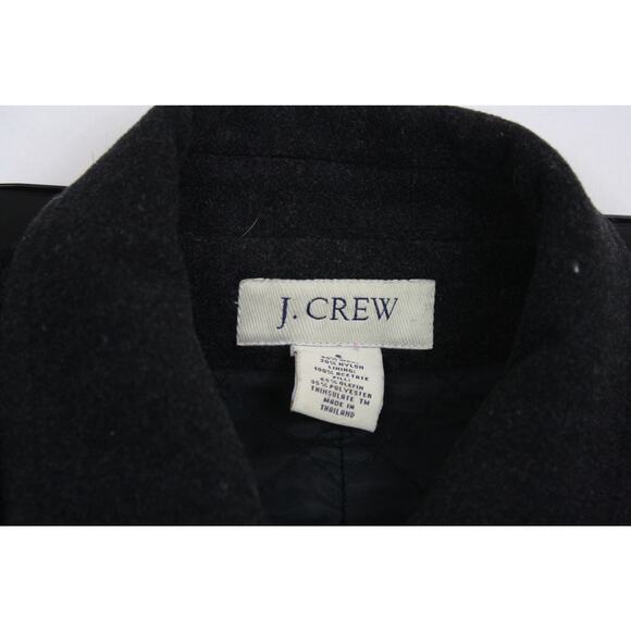 J. Crew Wool Black Thinsulate Quilted Lined Womens Pea Coat Jacket Small - Picture 3 of 7